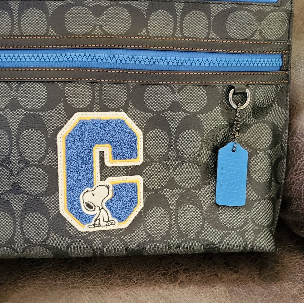 Coach x peanuts carryall pouch in Signature Canvas